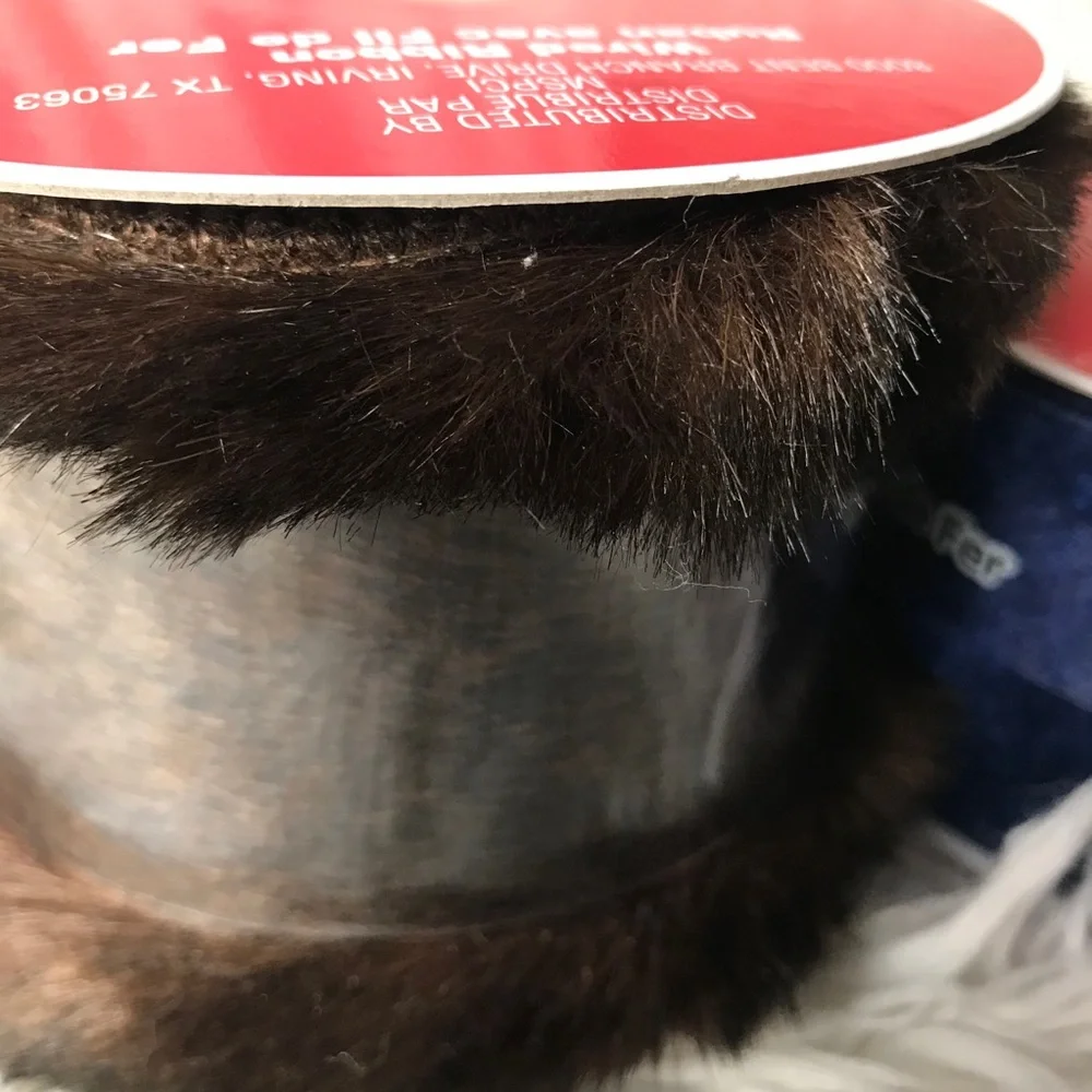 Faux Fur Brown Ribbon and 2 Faux Velvet Ribbon